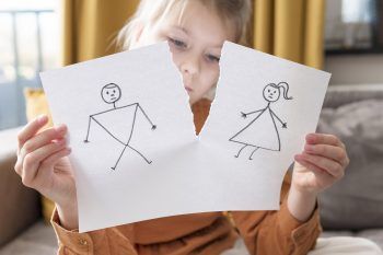 niña con padres separados